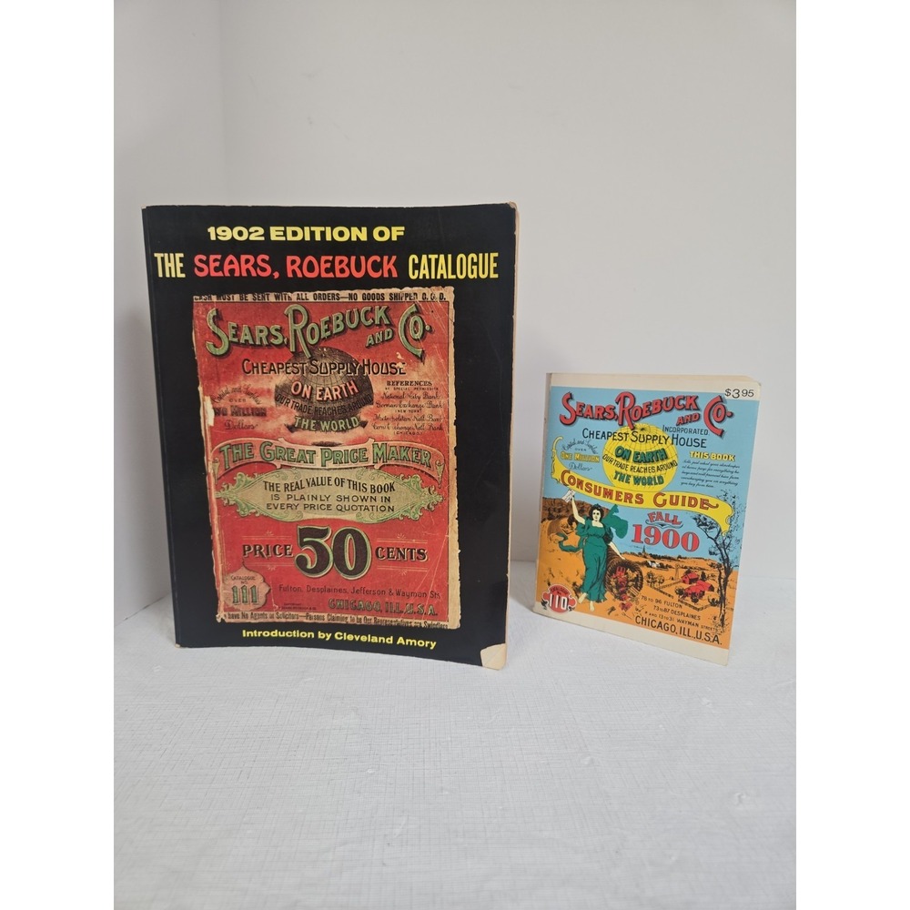 Sears‎ Roebuck Catalog Reprints 1900 1902 Lot of 2 Advertising Ephemera Books